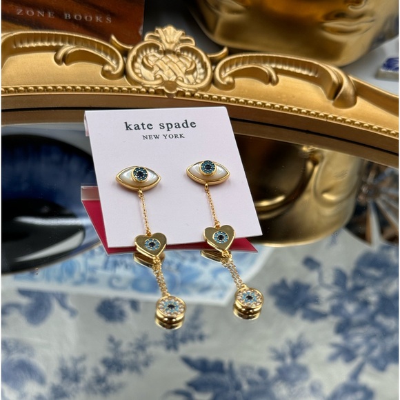 🆕 KATE SPADE 🧿 NWT Evil Eye Linear Earrings - Picture 16 of 16